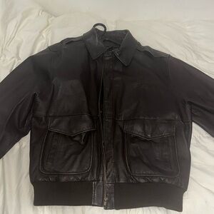 Vintage leather bomber jacket